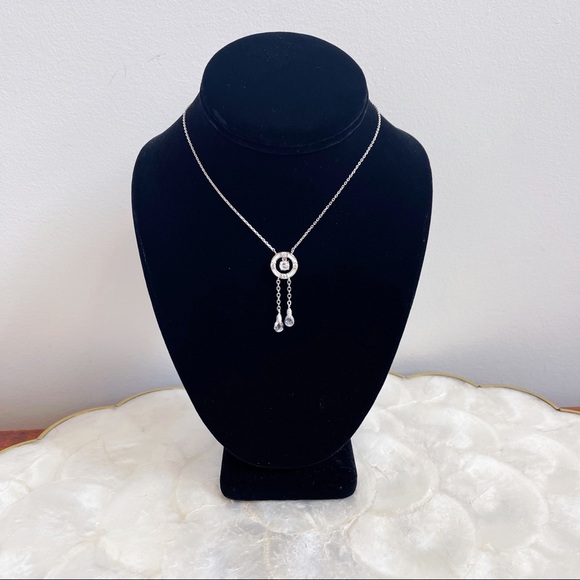 Silver Tone April Faux Diamond White Enamel Pendant Sparkly Girls Necklace NWOT - Picture 13 of 16